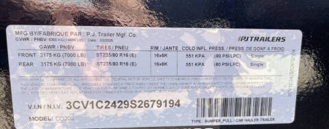2025 PJ Trailers CD 20ft Equipment Trailer