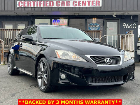 2012 Lexus IS 250 for sale at CERTIFIED CAR CENTER in Fairfax VA