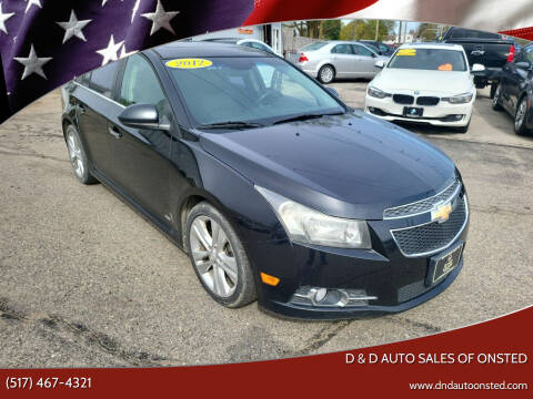 2012 Chevrolet Cruze for sale at D & D Auto Sales Of Onsted in Onsted MI