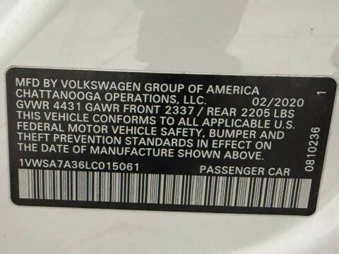 2020 Volkswagen Passat SE