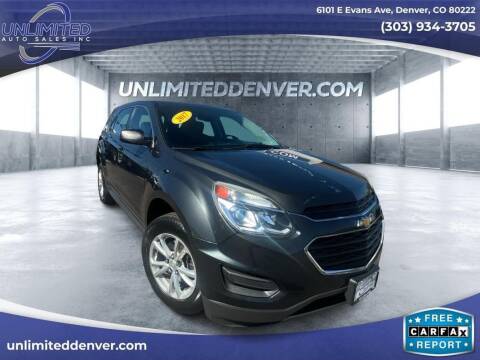 2017 Chevrolet Equinox for sale at Unlimited Auto Sales in Denver CO