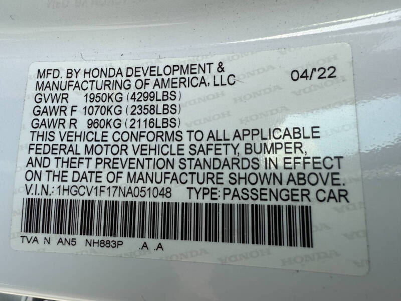 2022 Honda Accord LX