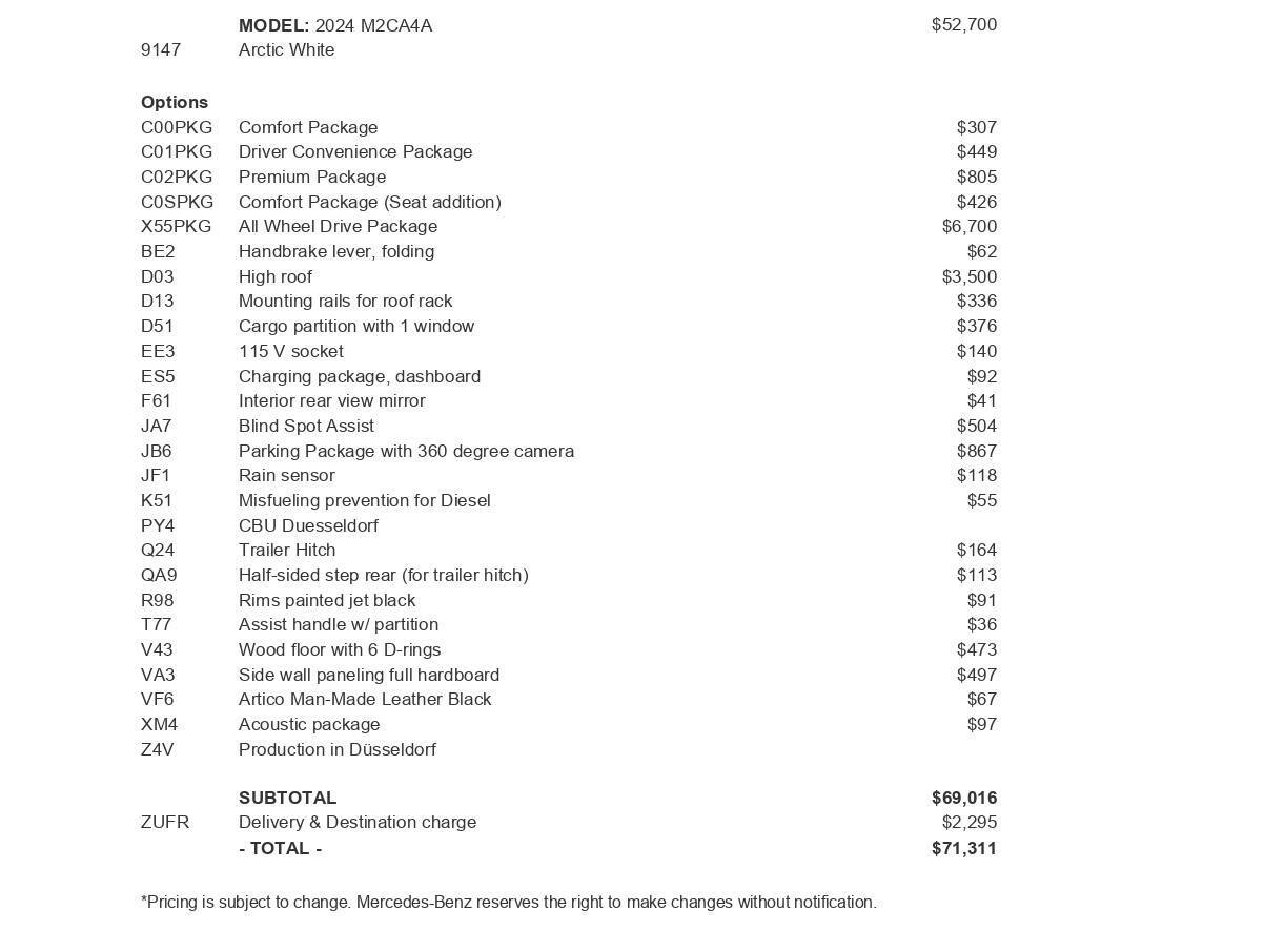 2024 Mercedes-Benz Sprinter for sale at New Sprinter Vans in Fort Mitchell, KY