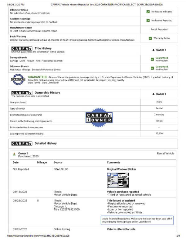 2025 Chrysler Pacifica Select