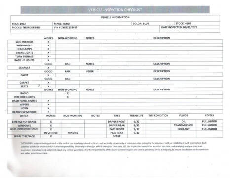 1962 Ford Thunderbird