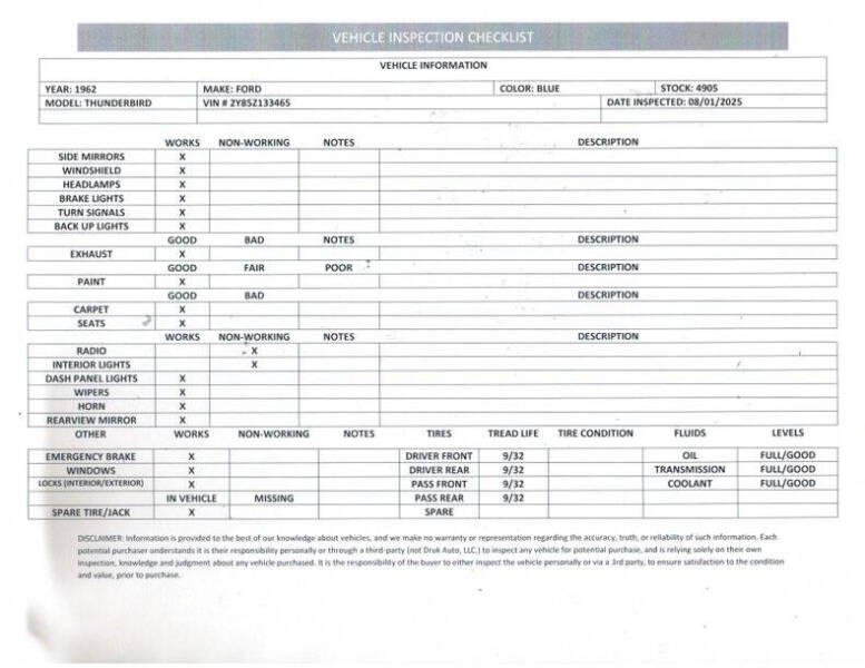 1962 Ford Thunderbird