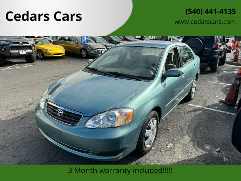 2005 Toyota Corolla for sale at Cedars Cars in Chantilly VA