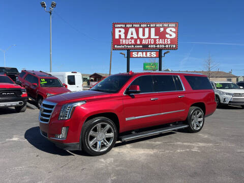 2015 Cadillac Escalade ESV for sale at RAUL'S TRUCK & AUTO SALES, INC in Oklahoma City OK