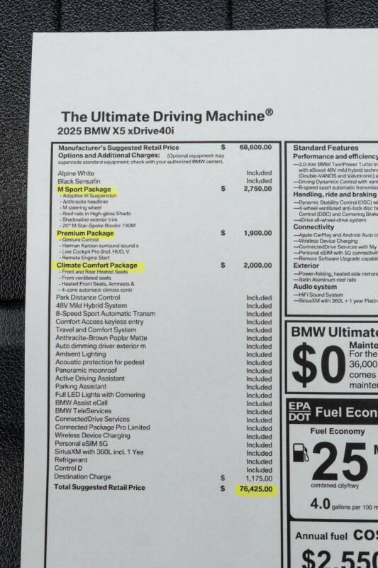 2025 BMW X5 xDrive40i
