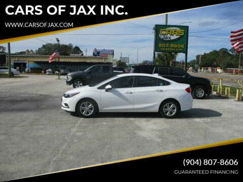 2017 Chevrolet Cruze for sale at CARS OF JAX INC. in Jacksonville FL