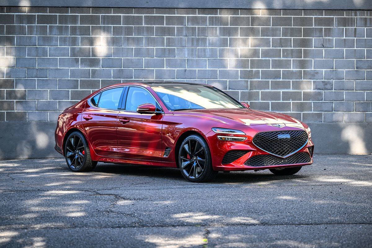 Red 2023 Genesis G70 3.3T Standard 2