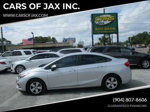 2017 Chevrolet Cruze for sale at CARS OF JAX INC. in Jacksonville FL