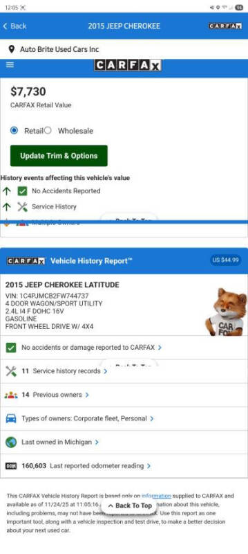 2015 Jeep Cherokee Latitude