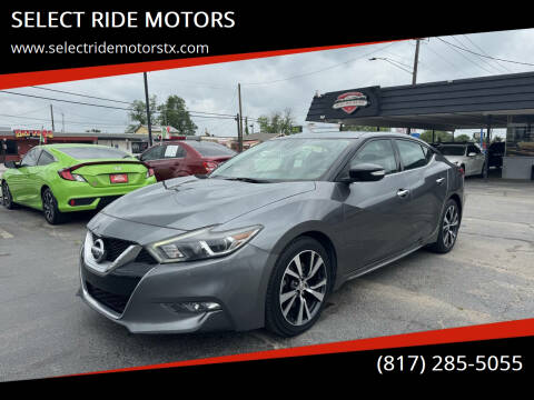 2017 Nissan Maxima for sale at SELECT RIDE MOTORS in Arlington TX