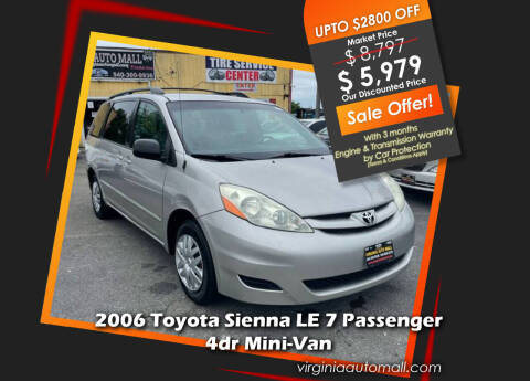 2006 Toyota Sienna for sale at Virginia Auto Mall in Woodford VA