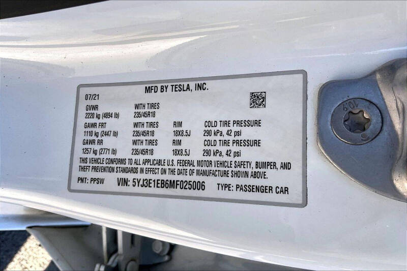 2021 Tesla Model 3 Long Range