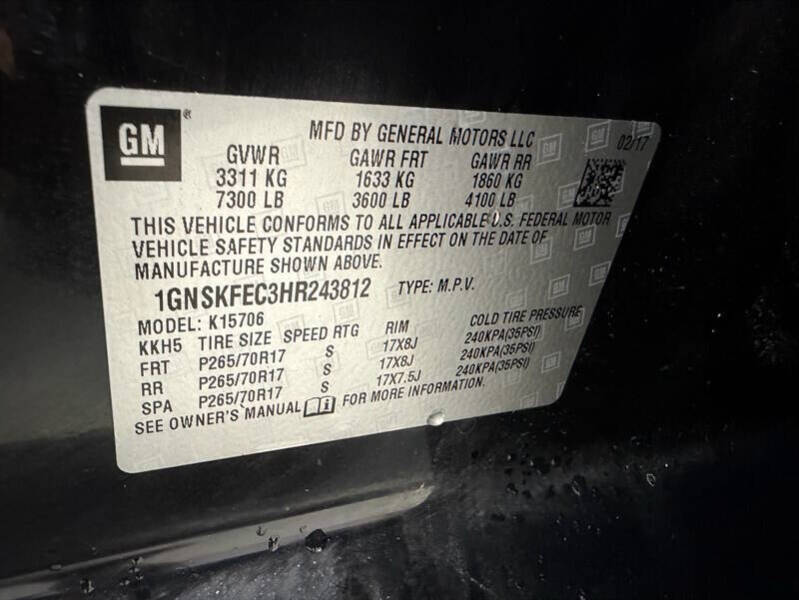 2017 Chevrolet Tahoe Special Service