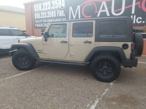 2016 Jeep Wrangler Unlimited for sale at MC Autos LLC in Pharr TX