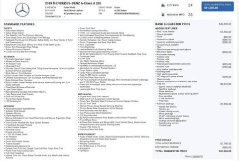 2019 Mercedes-Benz A-Class A 220