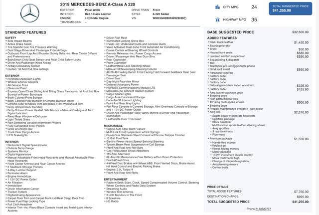 2019 Mercedes-Benz A-Class A 220
