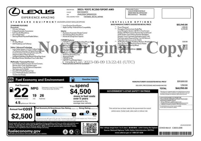 2023 Lexus RC 350 F SPORT