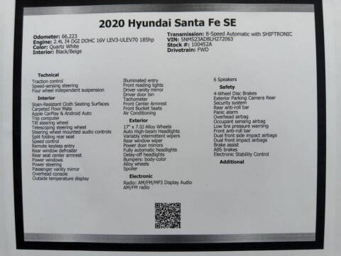 2020 Hyundai Santa Fe SE