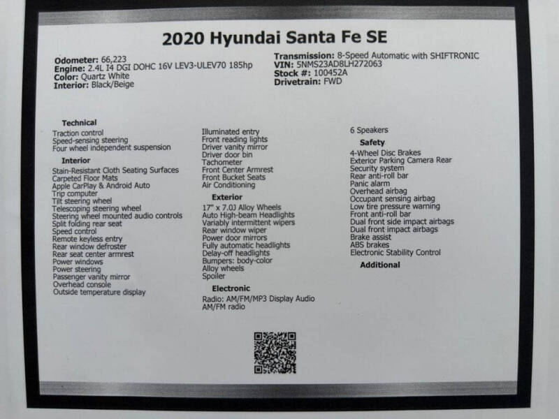2020 Hyundai Santa Fe SE