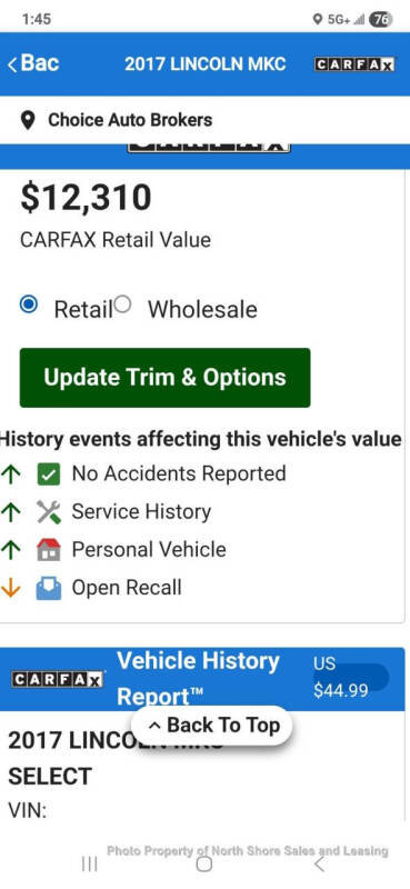 2017 Lincoln MKC Select