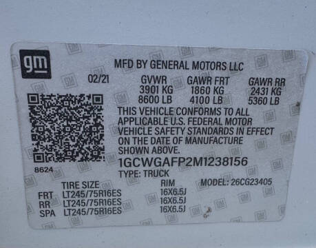 2021 Chevrolet Express 2500