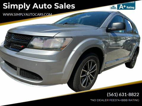 2018 Dodge Journey for sale at Simply Auto Sales in Palm Beach Gardens FL