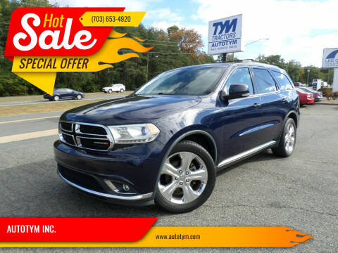 2015 Dodge Durango for sale at AUTOTYM INC. in Fredericksburg VA