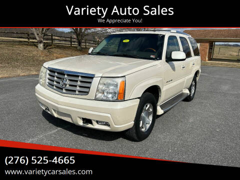 2002 Cadillac Escalade for sale at Variety Auto Sales in Abingdon VA