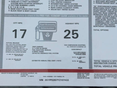 2000 Chevrolet Camaro