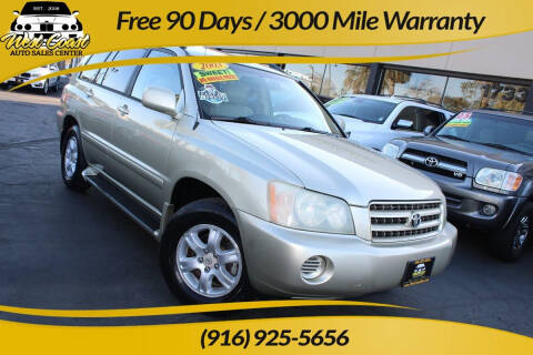 2003 Toyota Highlander for sale at West Coast Auto Sales Center in Sacramento CA