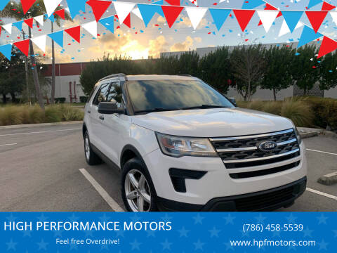 2018 Ford Explorer for sale at HIGH PERFORMANCE MOTORS in Hollywood FL
