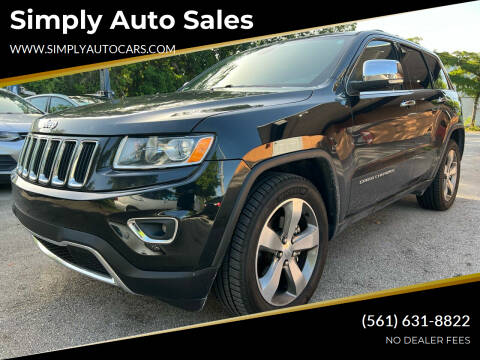 2015 Jeep Grand Cherokee for sale at Simply Auto Sales in Palm Beach Gardens FL