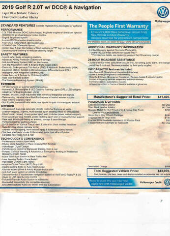 2019 Volkswagen Golf R 4Motion