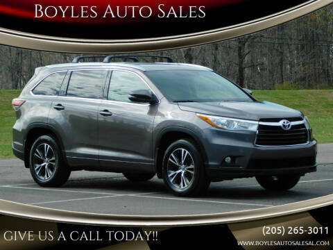 2016 Toyota Highlander for sale at Boyles Auto Sales in Jasper AL