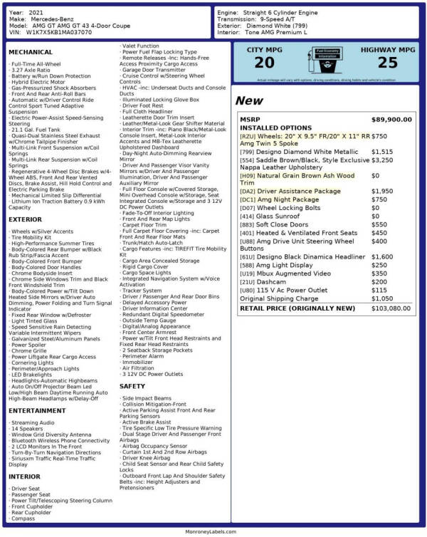 2021 Mercedes-Benz AMG GT 43