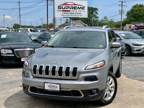 2015 Jeep Cherokee for sale at Supreme Auto Sales in Chesapeake VA