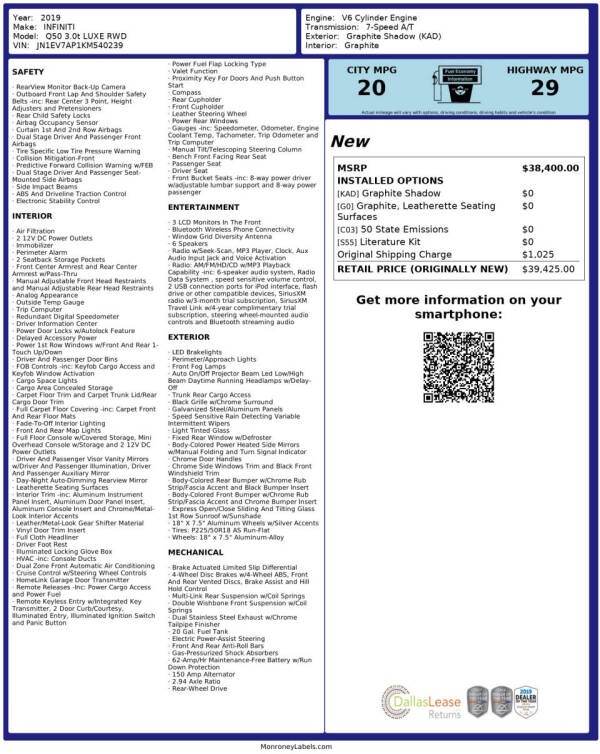 2019 Infiniti Q50 3.0T Luxe