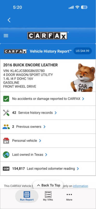 2016 Buick Encore Leather