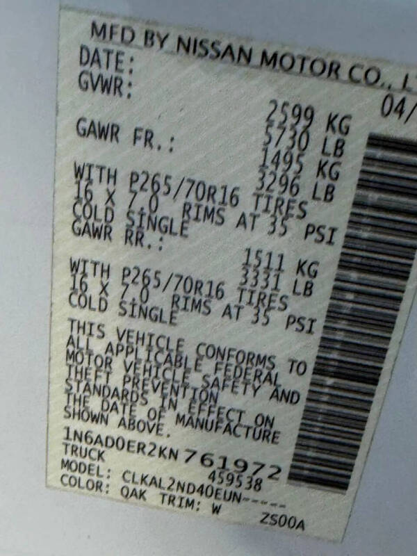 2019 Nissan Frontier