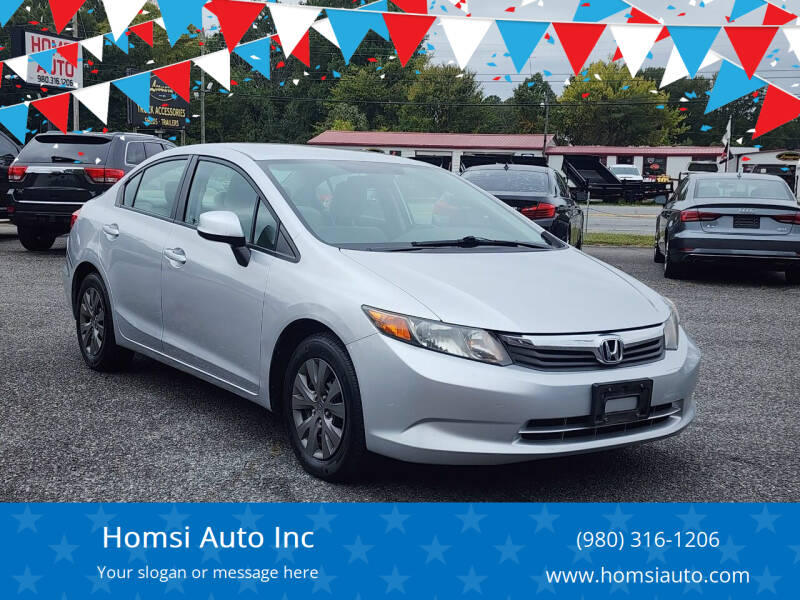 2012 Honda Civic for sale at Homsi Auto Inc in Kannapolis NC