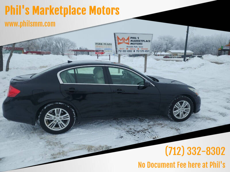 2012 Infiniti G37 Sedan for sale at Phil's Marketplace Motors in Arnolds Park IA