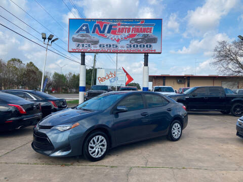2019 Toyota Corolla for sale at ANF AUTO FINANCE in Houston TX