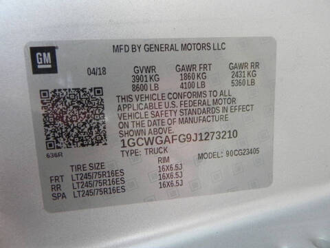 2018 Chevrolet Express 2500