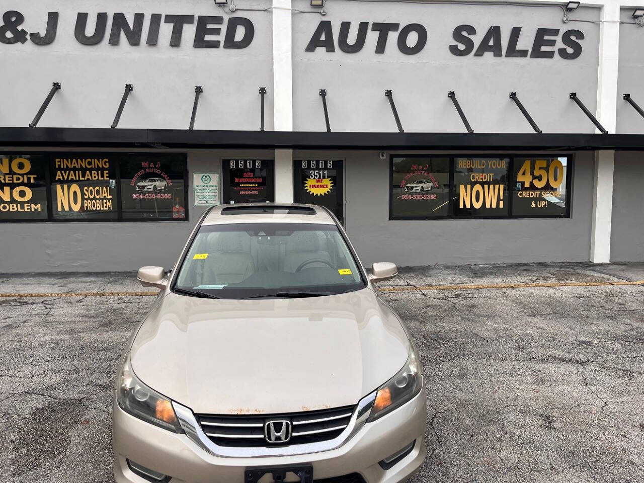 2013 Honda Accord for sale at M & J UNITED AUTO SALES in LAUDERDALE LAKES, FL