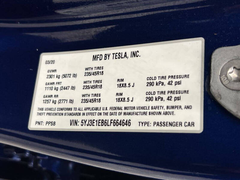 2020 Tesla Model 3 Long Range