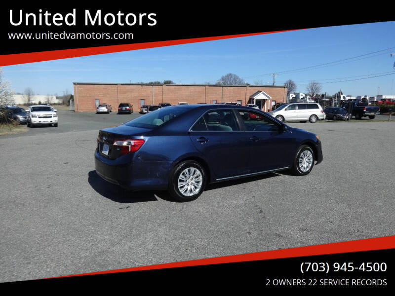 2014 Toyota Camry for sale at United Motors in Fredericksburg VA